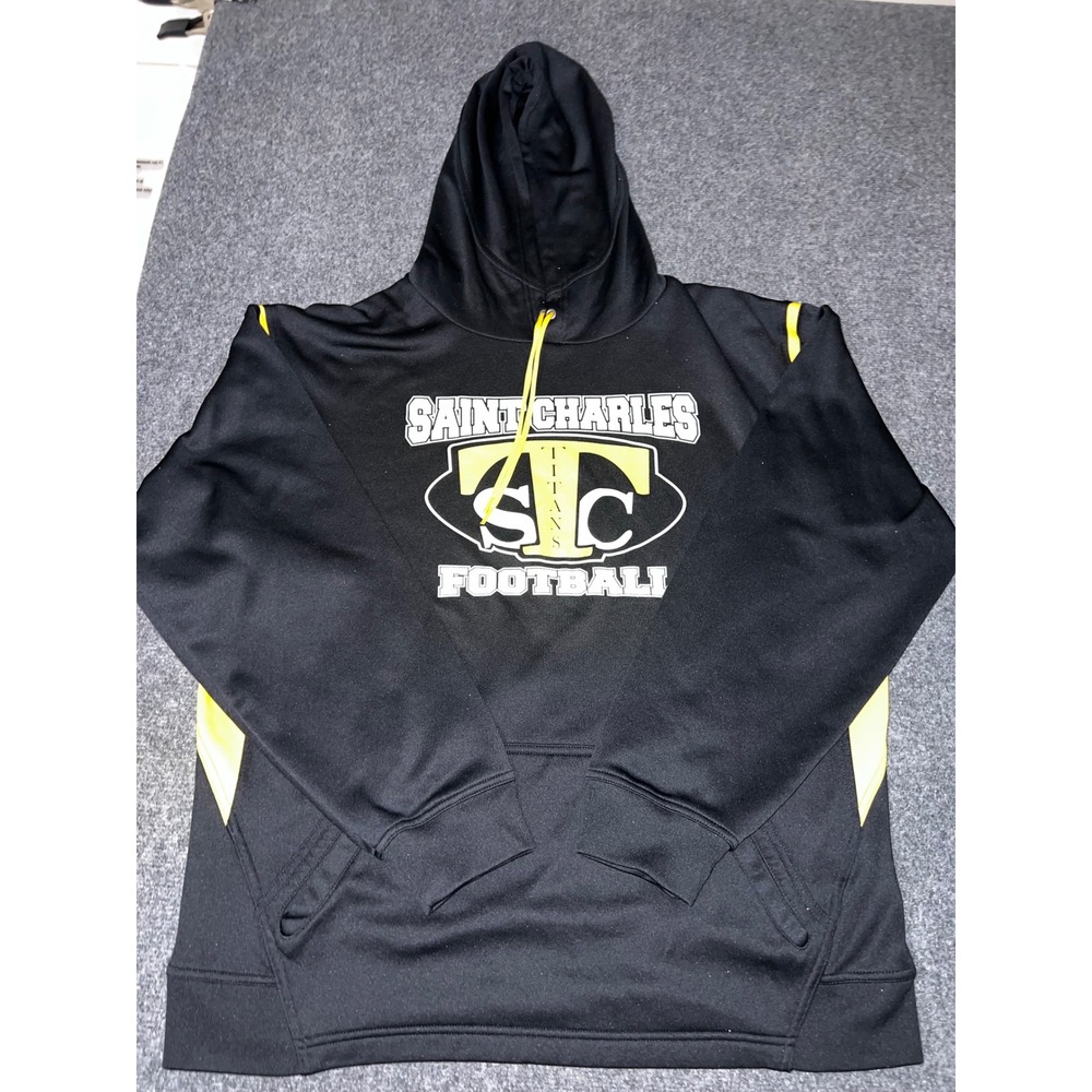 Sport-Tek Saint Charles Titans Football Hoodie XL Black Yellow Polyester Mens